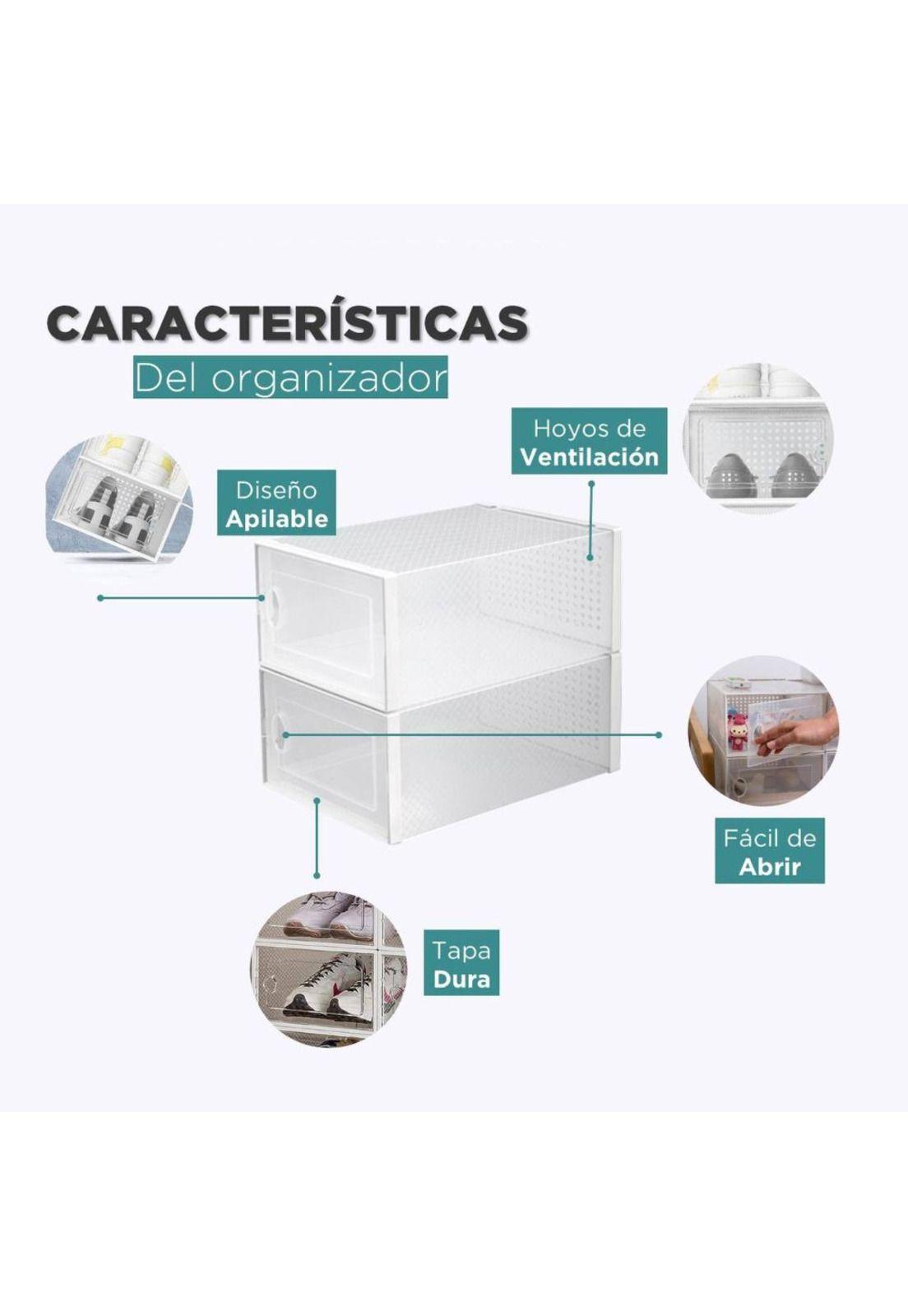 Caja Organizadora De Zapatos Set X4 Apilables-6
