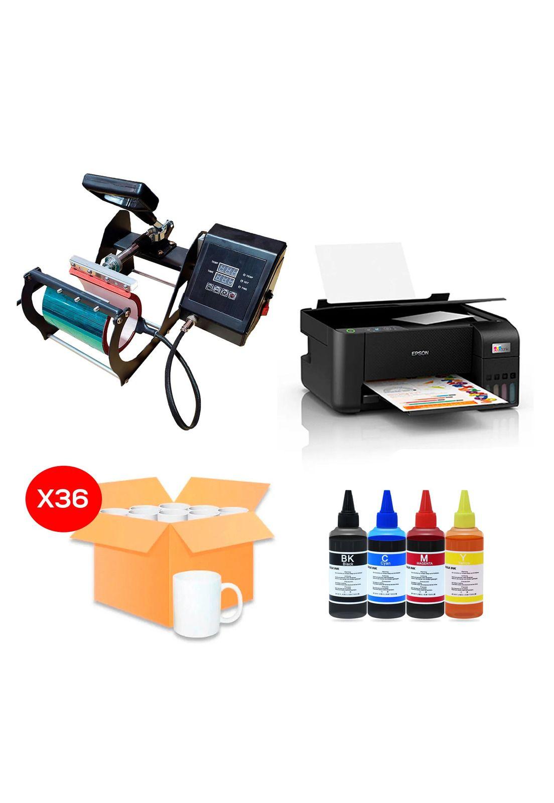 Sublimadora de tazas + Impresora EPSON L3210 + Caja de 36 tazas-0