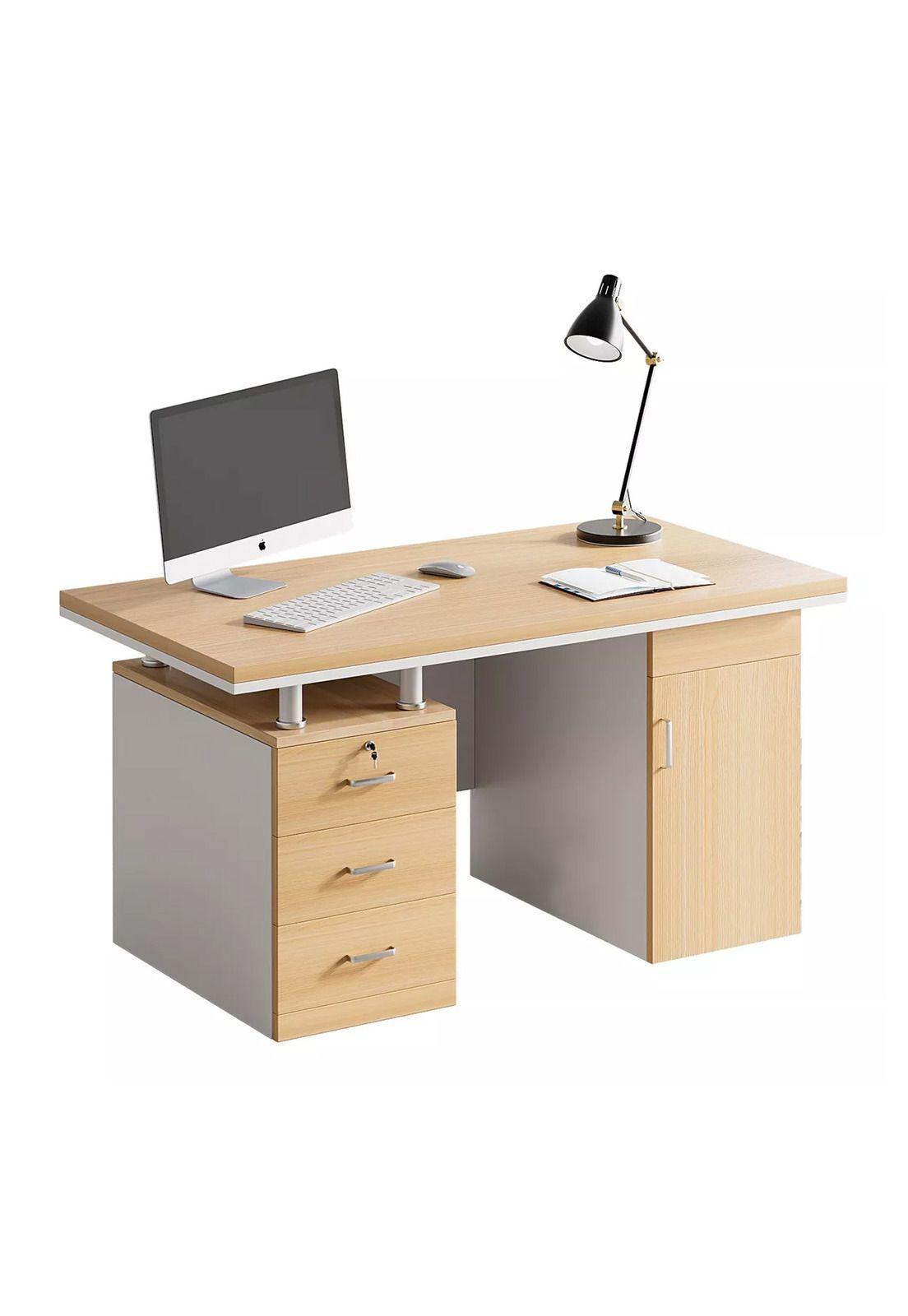 Escritorio Moderno Con Cajoneras 120x60x77cm Para Oficina-0