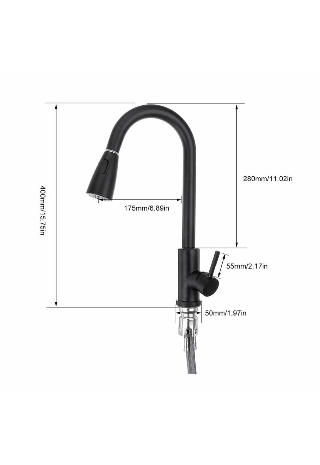 Llave Monomando Lavaplatos Profesional Extraíble Negra-3