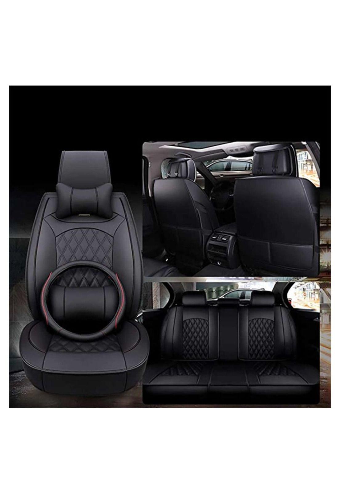 Kit Funda Cubre Asiento Volante Auto Premium Luxury Completo-1