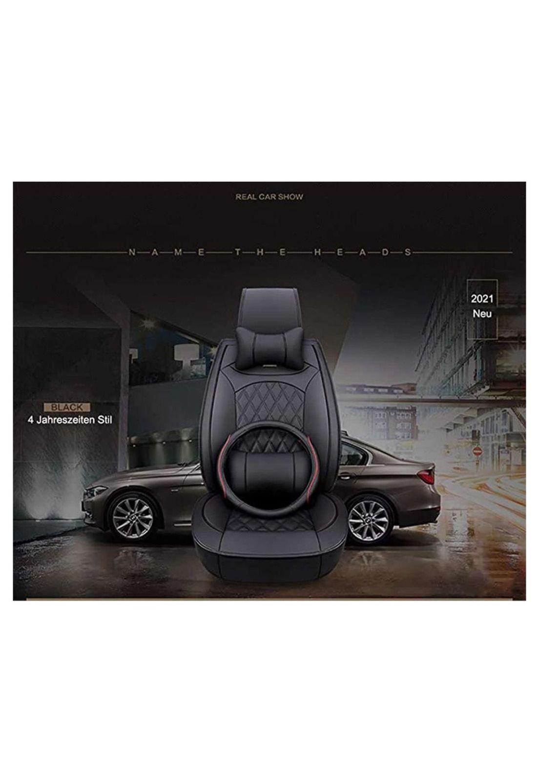 Kit Funda Cubre Asiento Volante Auto Premium Luxury Completo-3