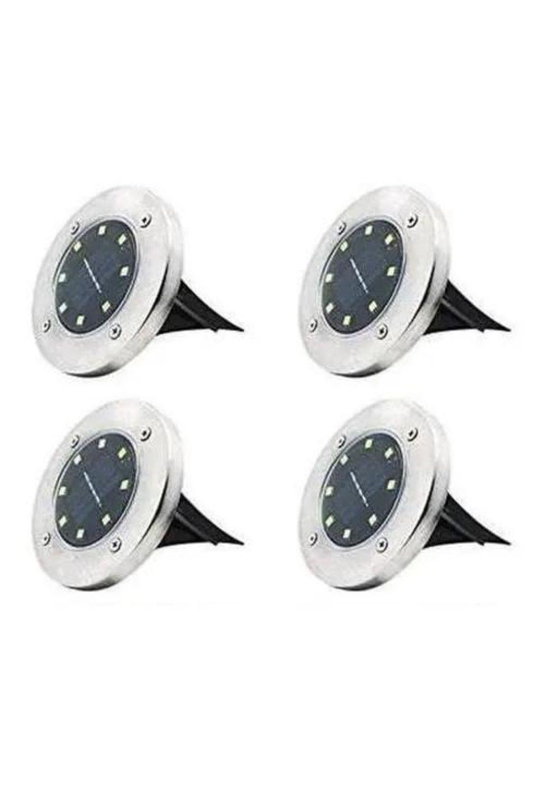 Pack 4 Luz Solar 8 Led Con Estaca Exterior Tierra Jardín-1