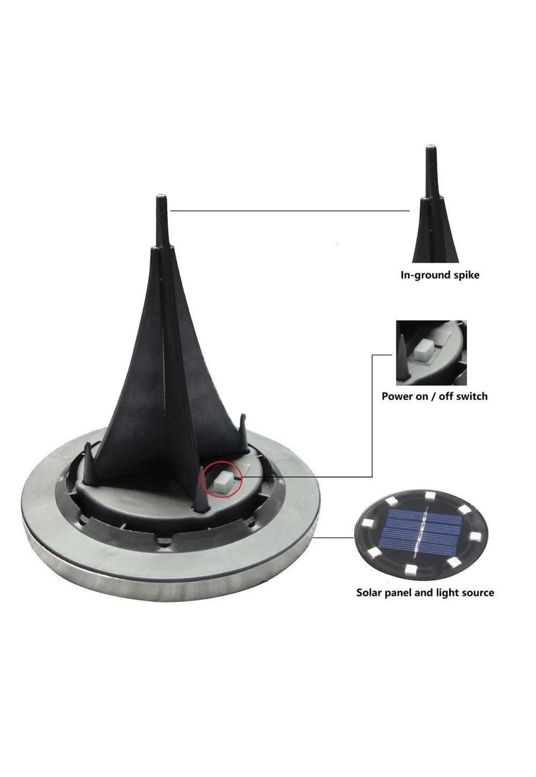 Pack 4 Luz Solar 8 Led Con Estaca Exterior Tierra Jardín-3