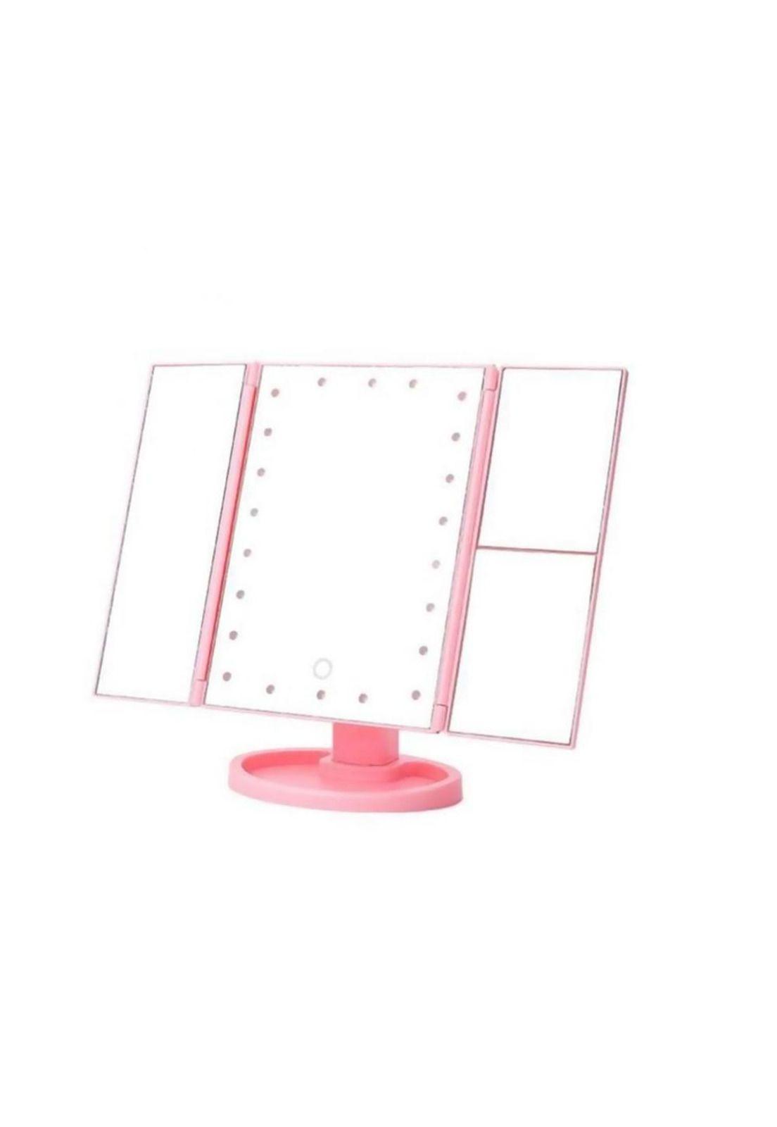 Espejo Portátil Maquillaje 3 Pliegue 24 Luz Led Tocador Usb-5