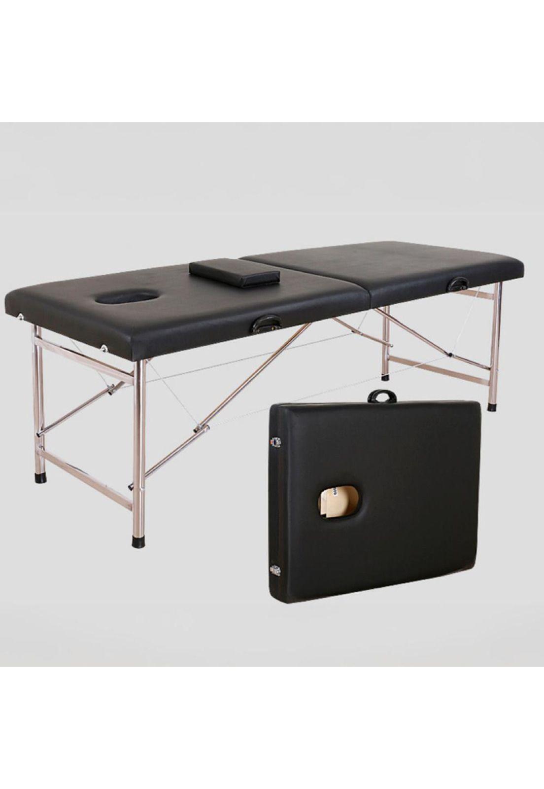 Camilla Para Masajes De 2 Cuerpos Portátil Negra-3