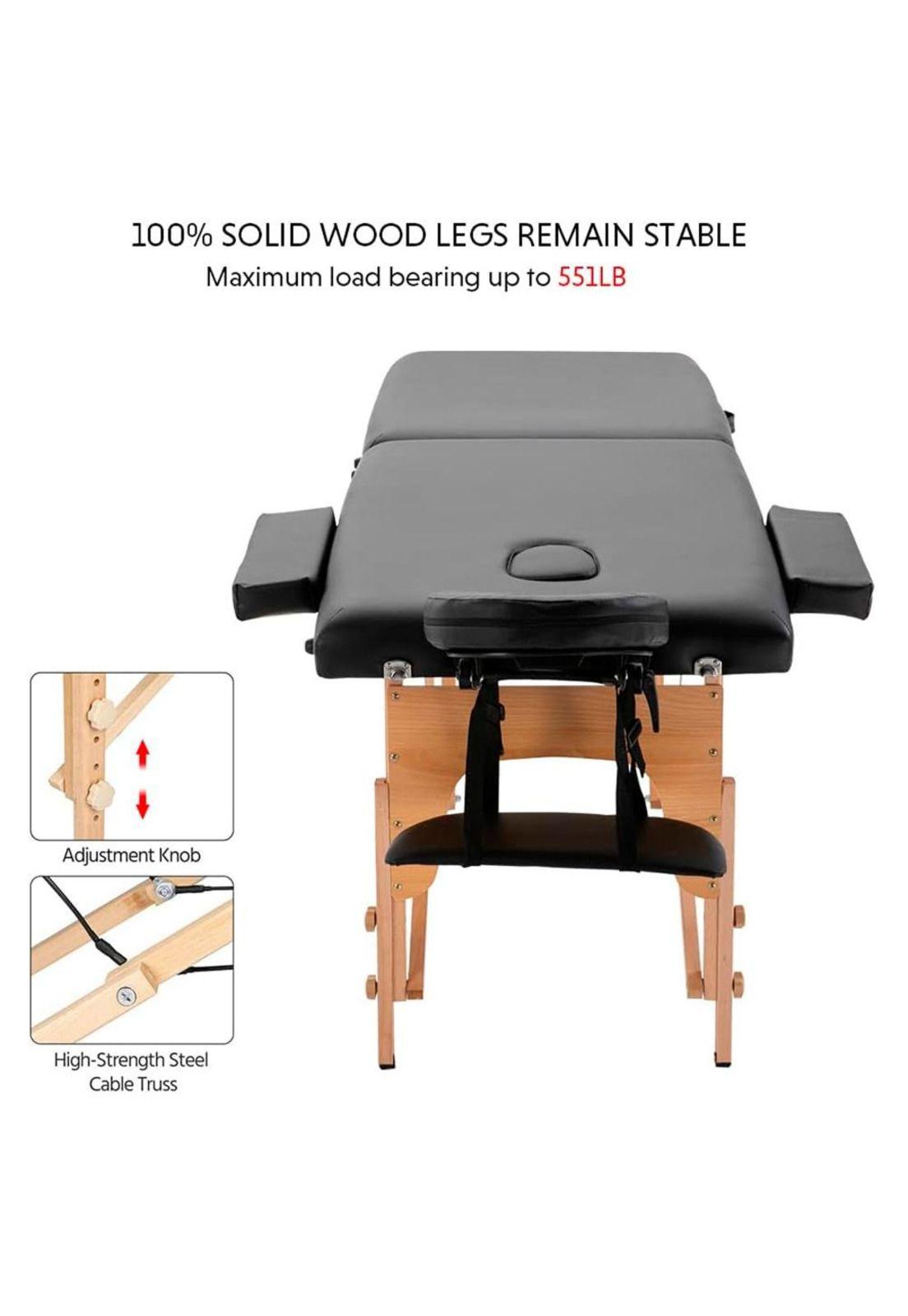 Camilla Masaje Madera 2 Cuerpos Plegable-4