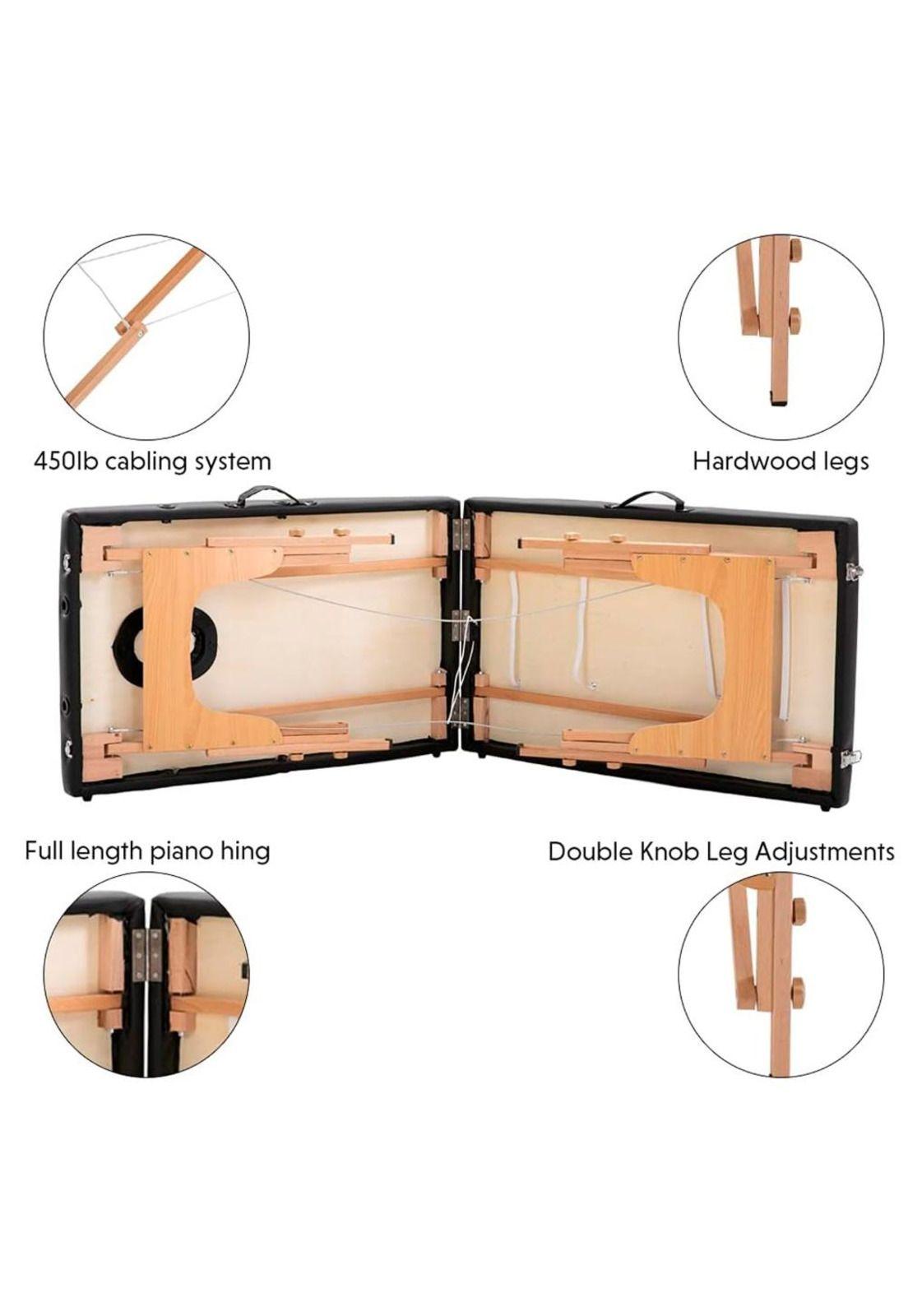 Camilla Masaje Madera 2 Cuerpos Plegable-5