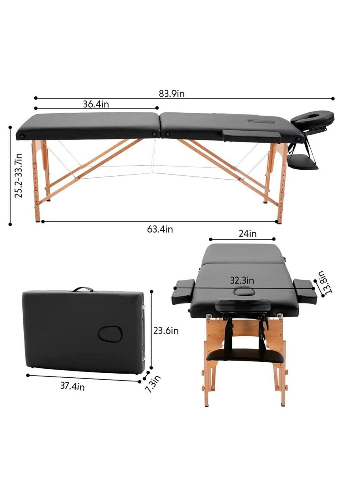 Camilla Masaje Madera 2 Cuerpos Plegable-7