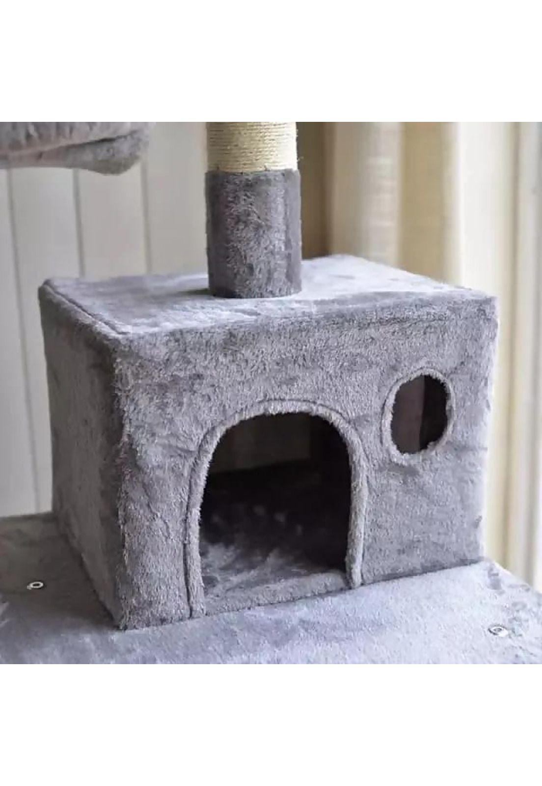 Rascador Gatos Tipo Torre 170cm + Hamaca Arbol Terciopelo-3