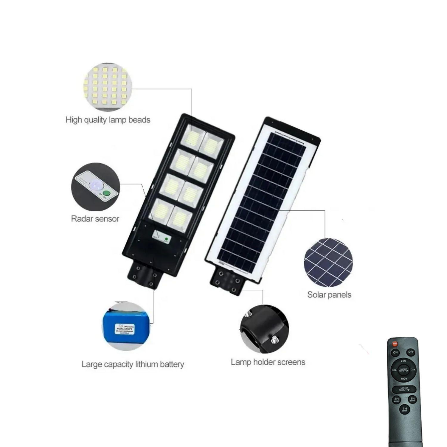 Foco Solar Led 400w + Soporte De Instalación + Control-2