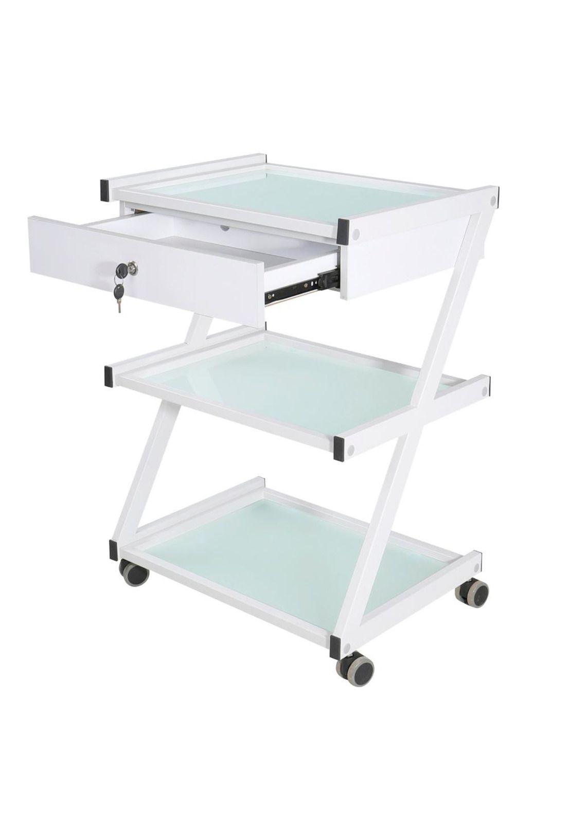 Mesa Auxiliar Centro Estética 3 niveles con cajón-1