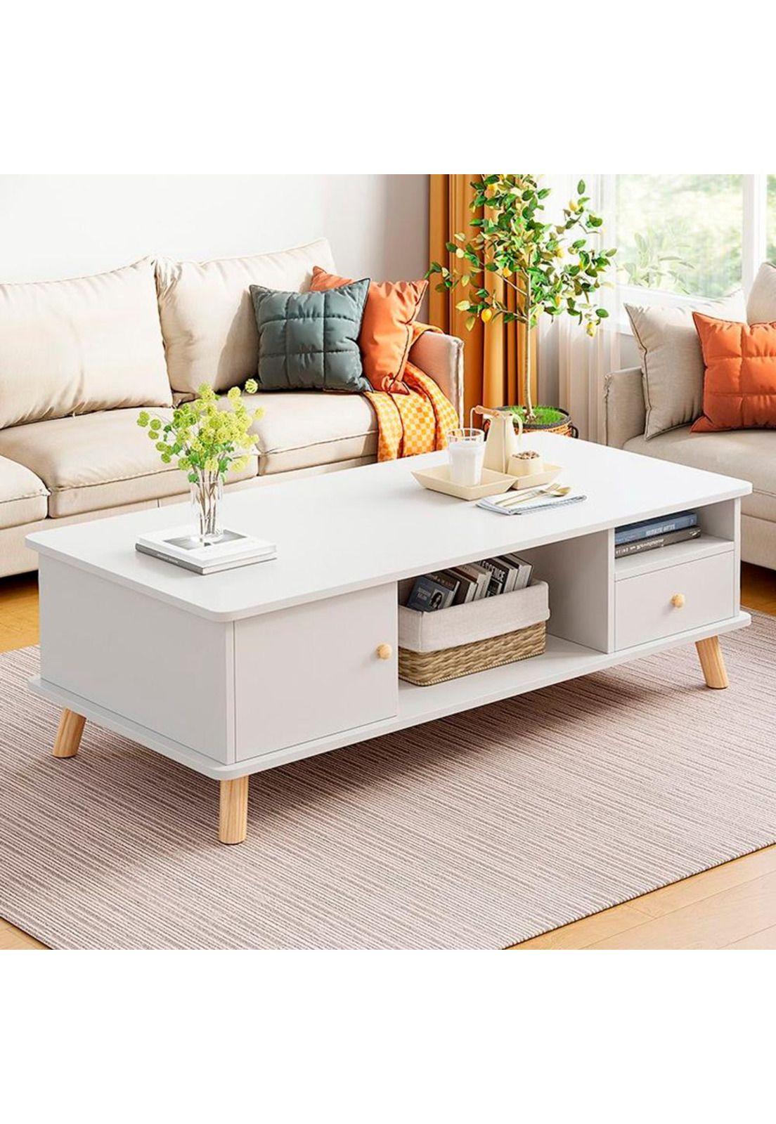 Mesa De Centro 120x48x46cm con 2 cajones Chic Home-1