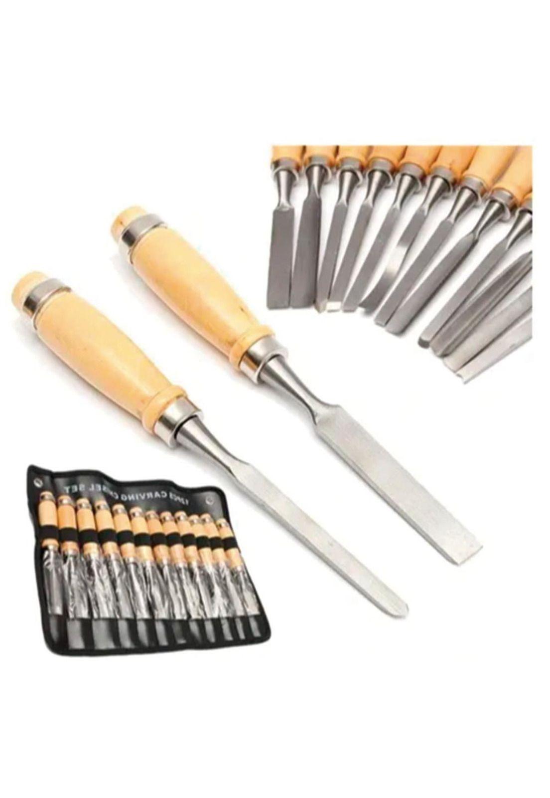 Set 12 Gubias Mango Madera Incluye Estuche-0