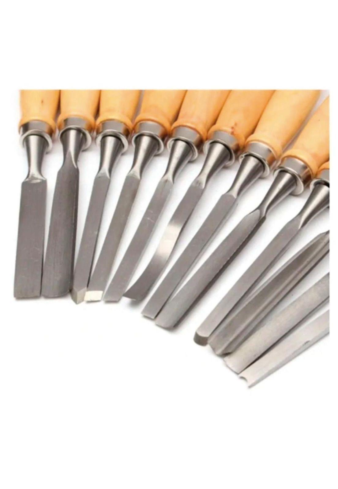 Set 12 Gubias Mango Madera Incluye Estuche-1