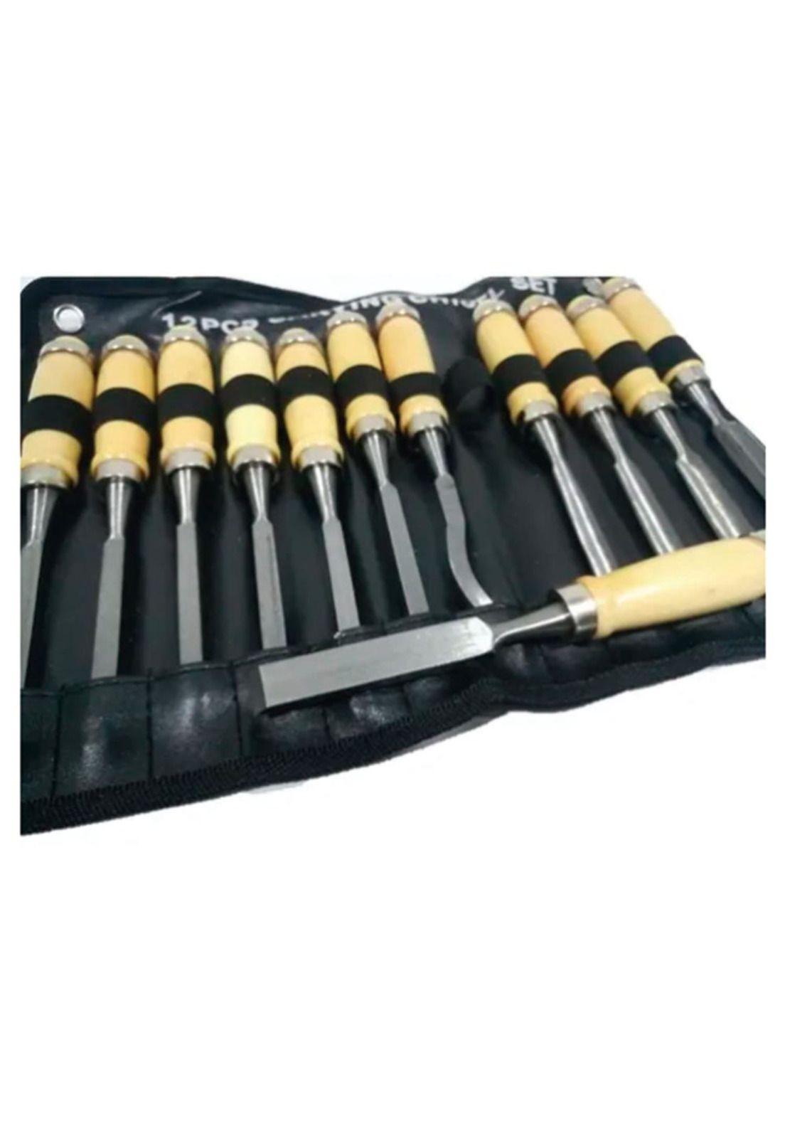 Set 12 Gubias Mango Madera Incluye Estuche-2