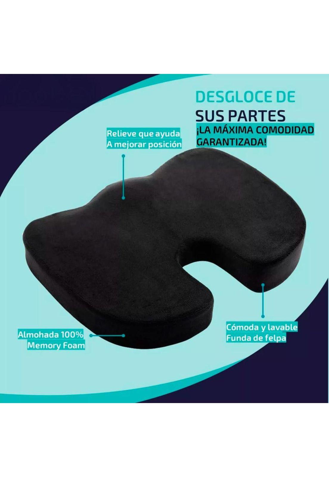 Cojin Memoria Lumbar Ortopedico Para Asiento Silla-2