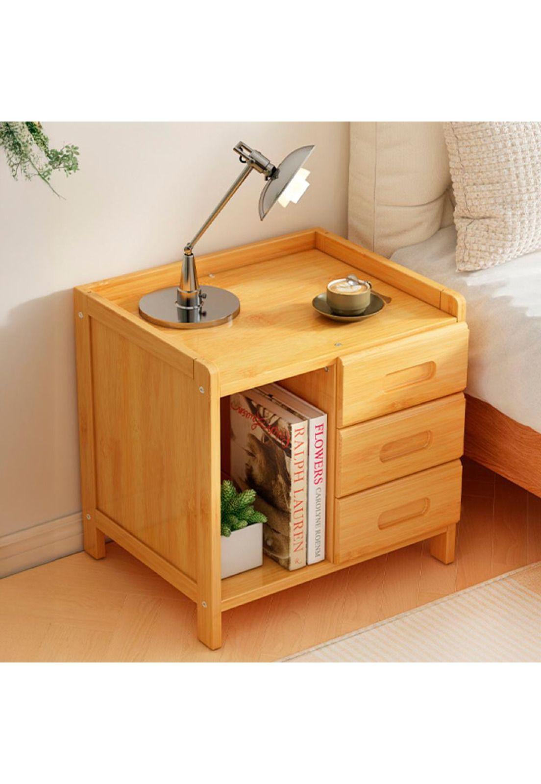 Velador color madera 3 cajones Chic Home-2