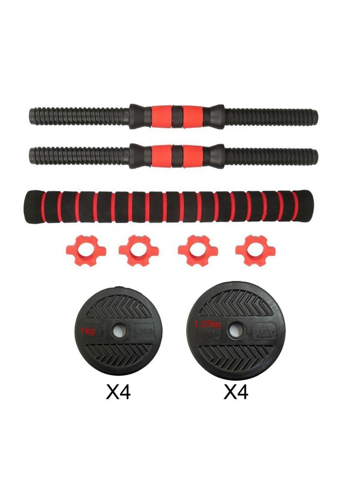 Set De Mancuernas 10kg Barra Armable Ajustable Profesional-2