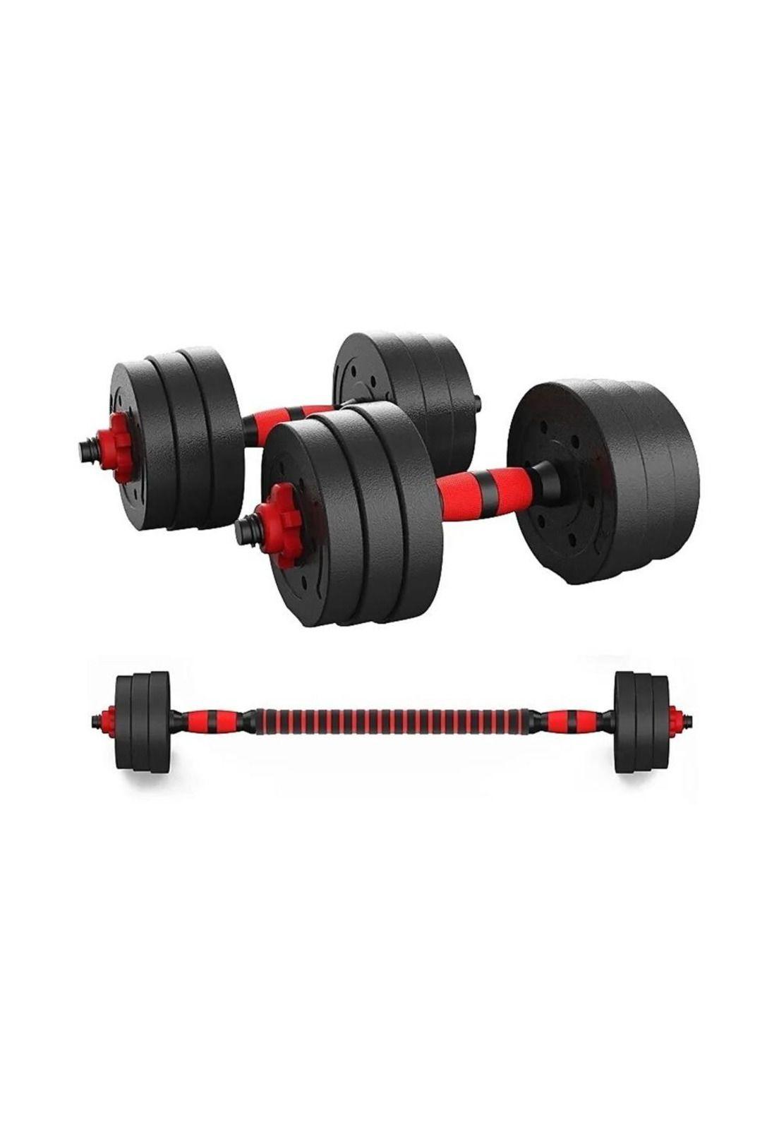 Set De Mancuernas 10kg Barra Armable Ajustable Profesional-3