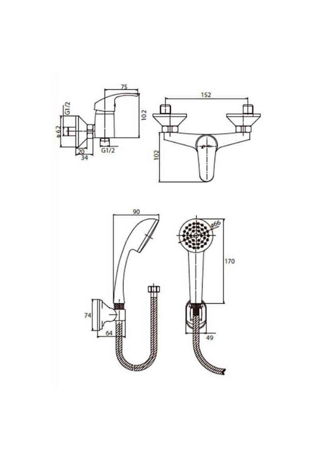 Llave Ducha Monomando Acero Cromado Alta Calidad-2