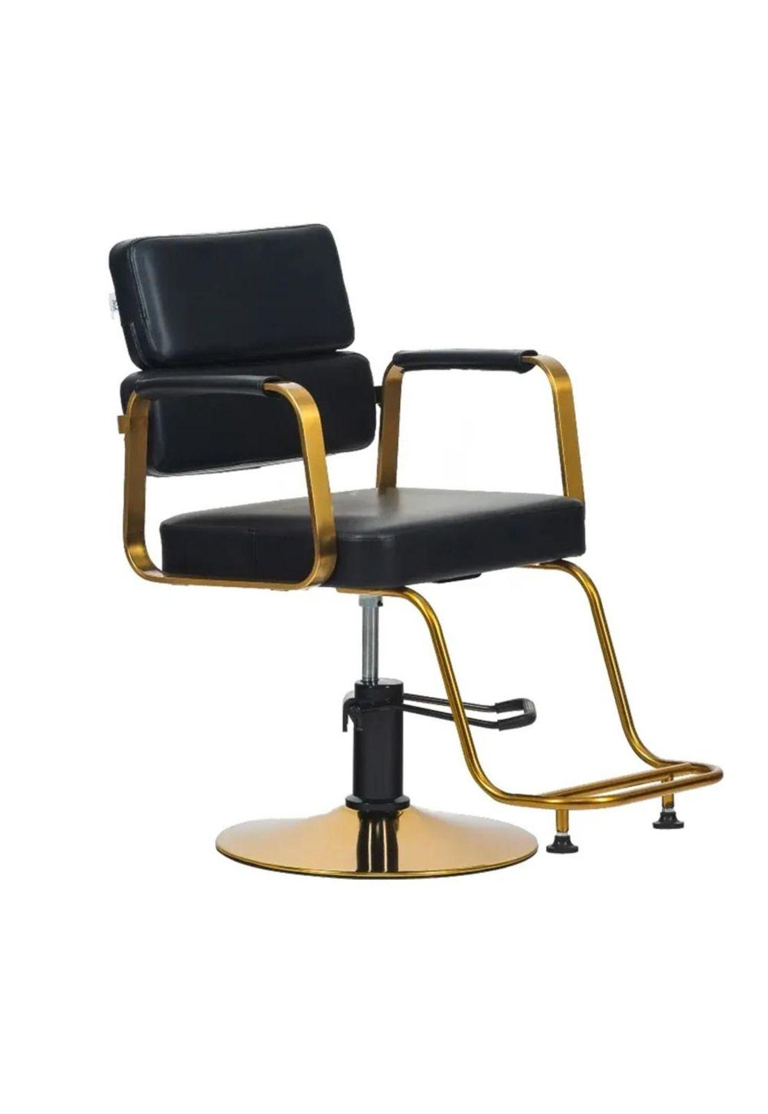 Silla de Barberia Moderna Ergonomica Negra con Dorado-0