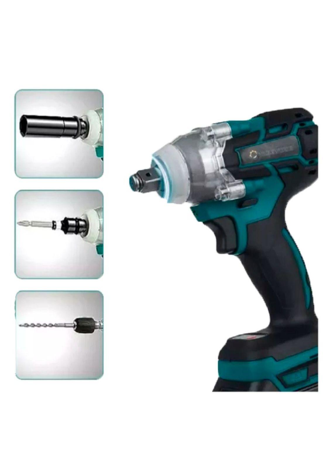 Llave De Impacto Eléctrica Taladro 88vf 2 Baterías-2