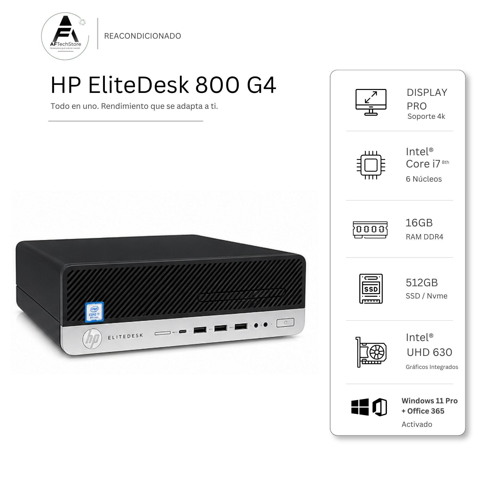 Computador HP 800 G4 I7 8th 16GB 512GB - Win11 Office - Reacondicionado Profesional-0