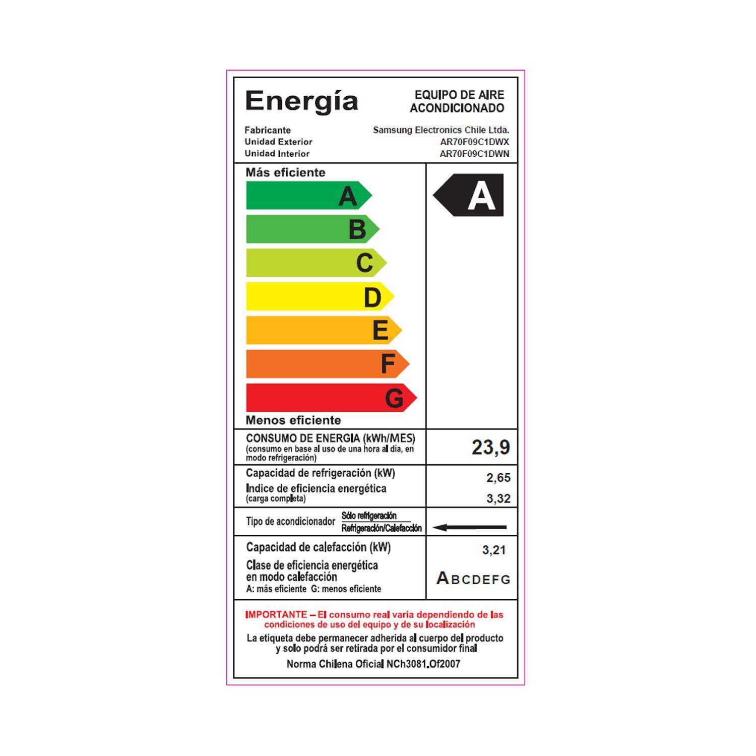 Aire Acondicionado Split Muro Wind Free Inverter 9000 BTU-6
