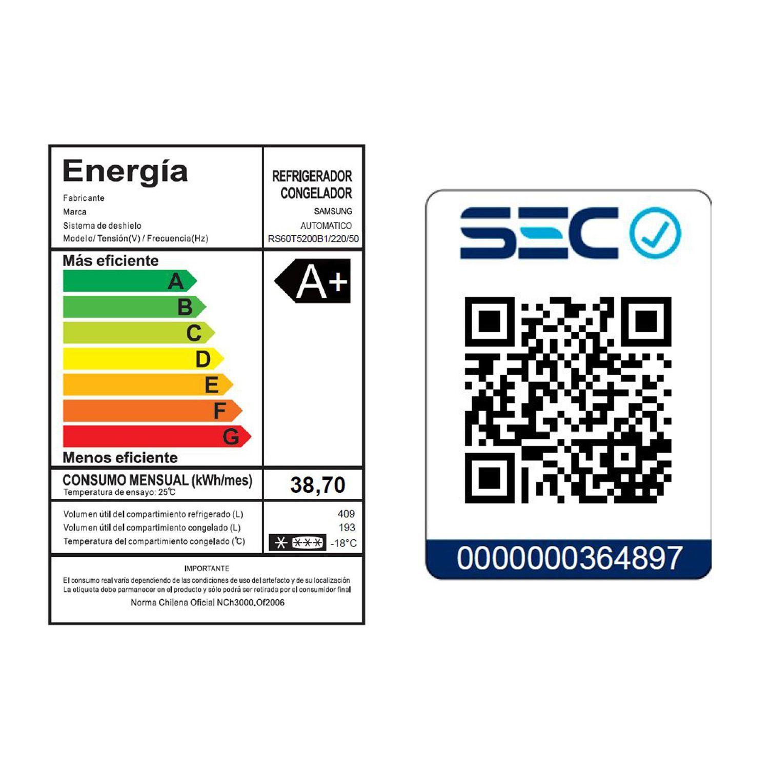 Refrigerador Side by Side de 602 L con Space Max-7