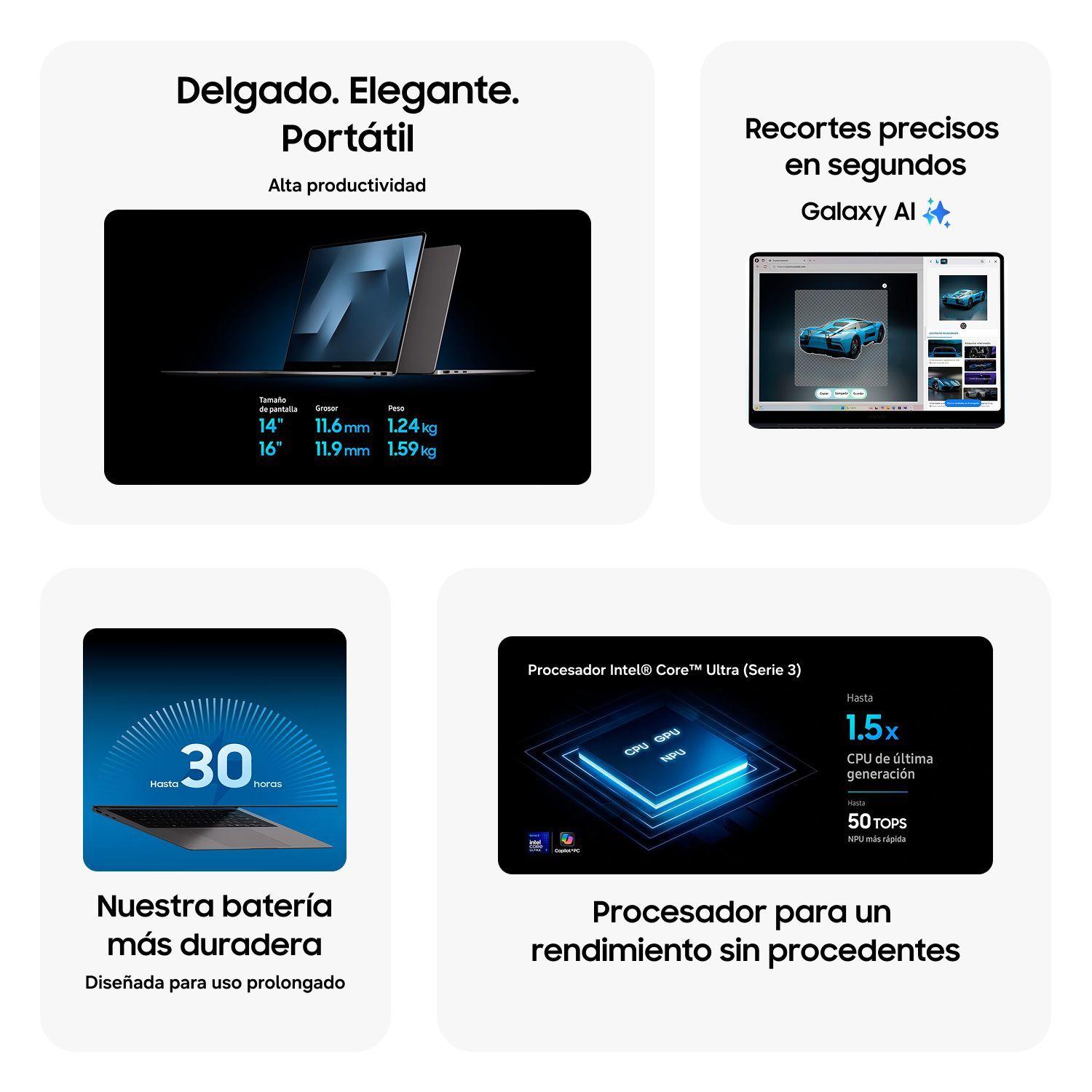 Galaxy Book6 Pro 14 Gris Windows 11 Home 16GB 1TB Intel Core Ultra 7 155H Copilot PC-4