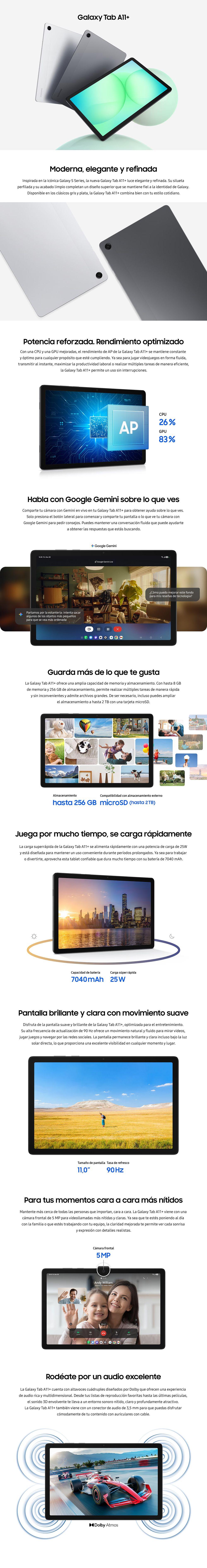 Galaxy Tab A11+ Gris WI-FI 6 GB 128 GB-8