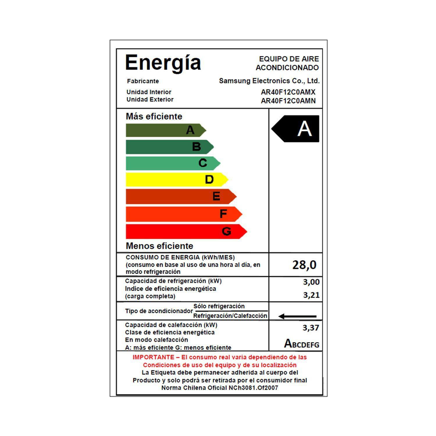 Aire Acondicionado Split Muro Inverter 12000 BTU-6
