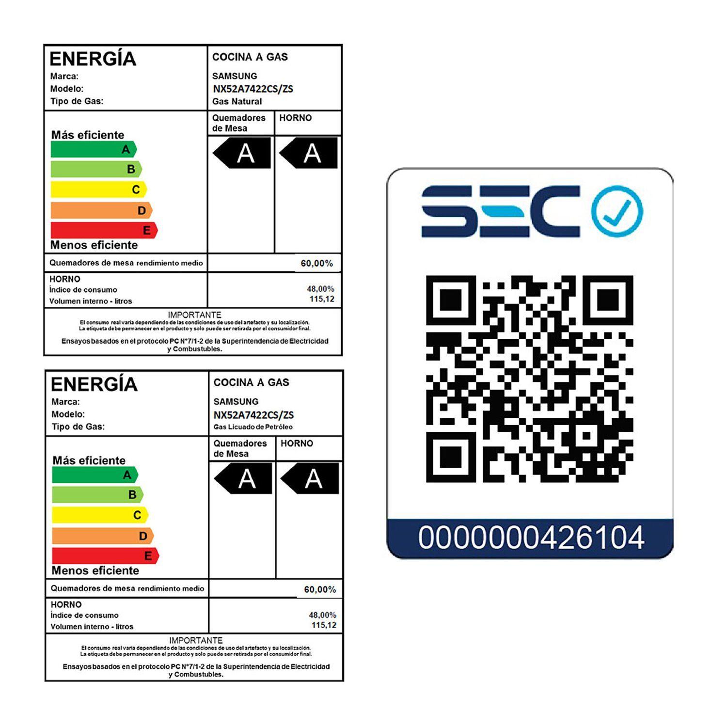 Cocina a Gas con 5 quemadores con quemador de triple potencia-6
