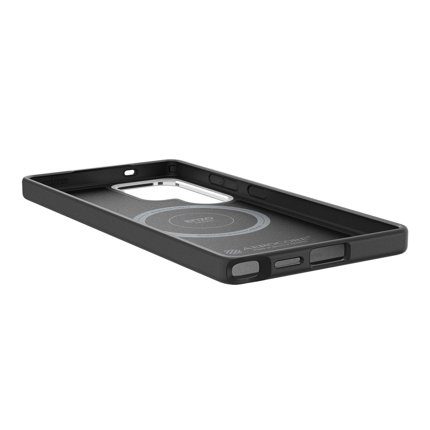 Carcasa Magnética Enzo Aramid Color Negro Plata Galaxy S25 Ultra-5