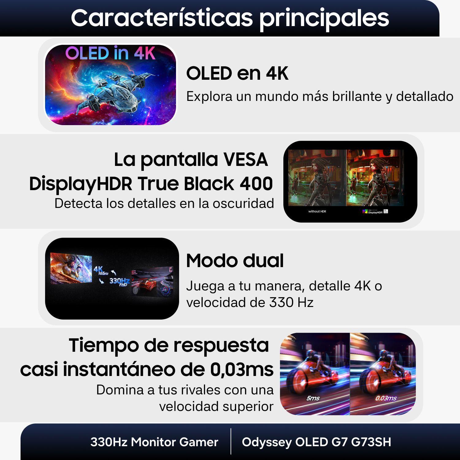 32" Odyssey OLED G7 G73SH 4K Dual Mode 330Hz Monitor Gamer-5