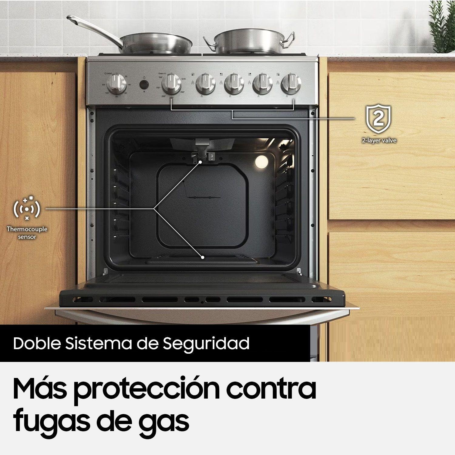 Cocina a Gas 4 Quemadores Negra-5