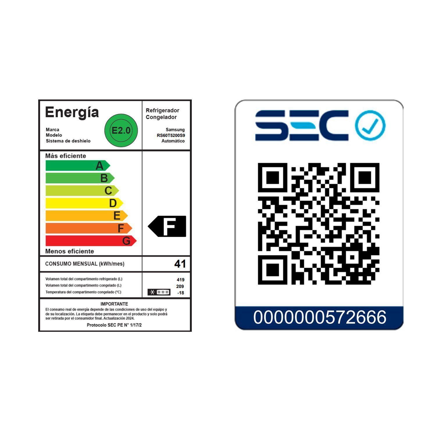 Refrigerador Side by Side de 602 L con Space Max-7