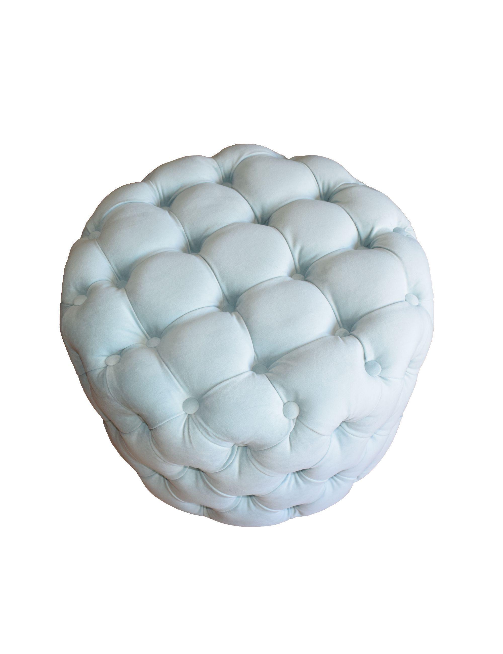 Pouf  D60 Miramar Felpa Gris con Relieve-2