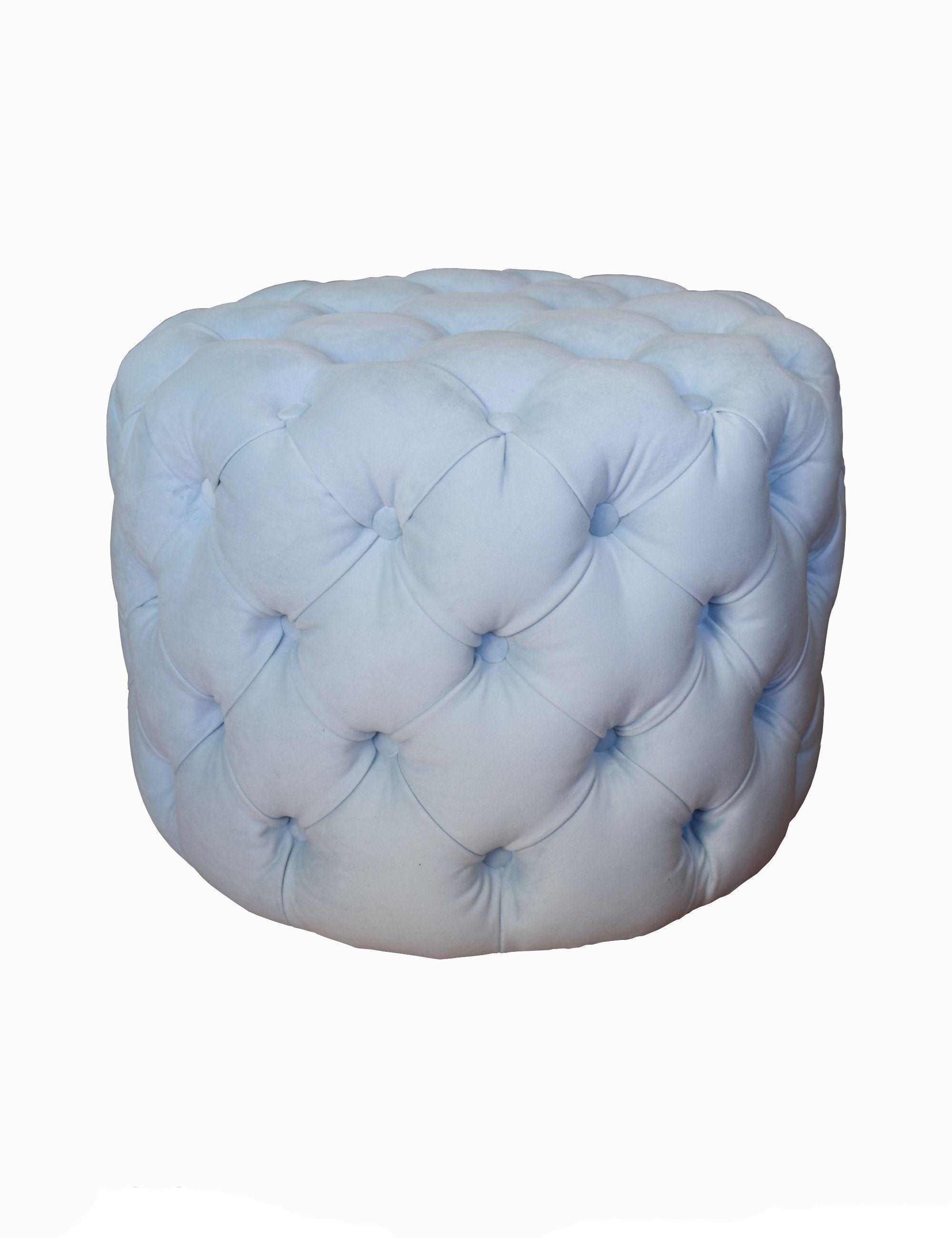 Pouf  D60 Miramar Felpa Gris con Relieve-1
