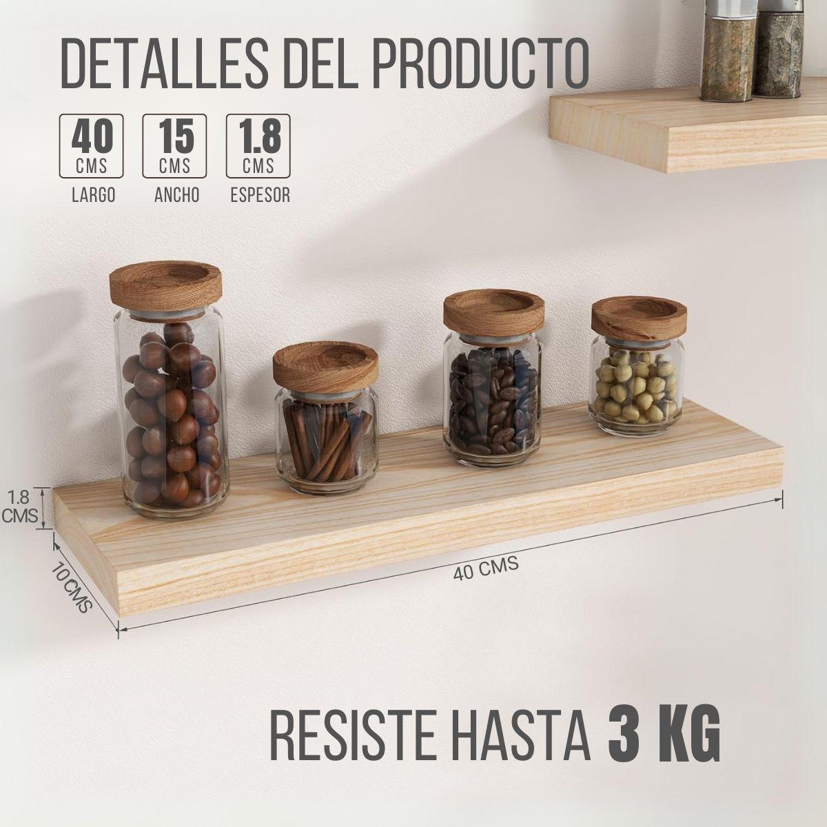 Repisa Flotantes Para Pared 40cm Madera Minimalistas Moderna Kit X2-3