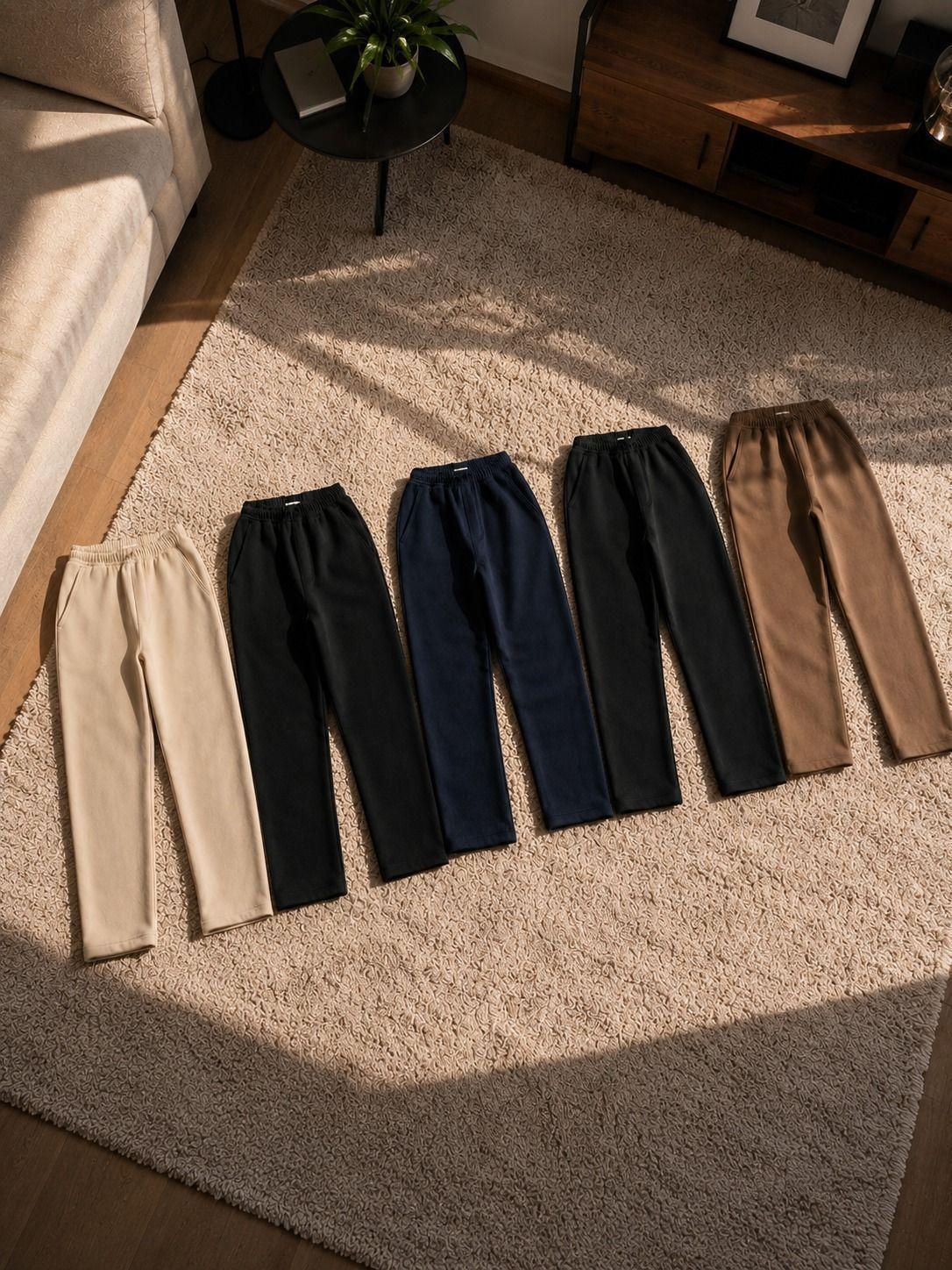 Jogger Recto Pantalon Buzo 450Gr Hombre Algodon Forro Polar-5