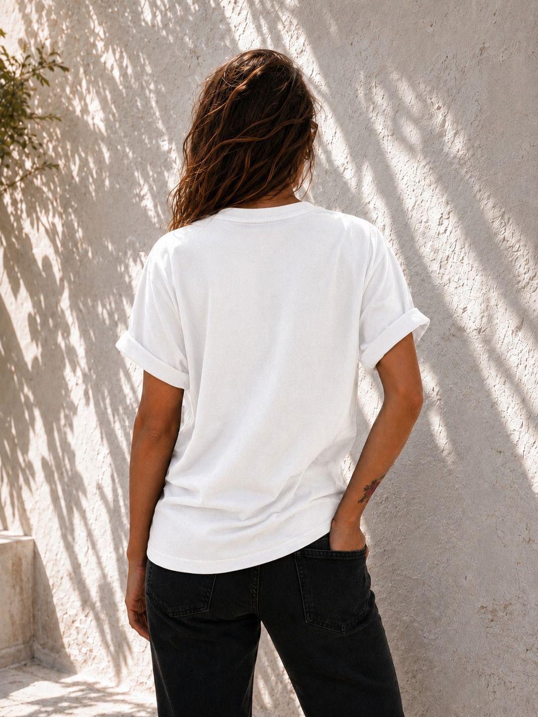 Polera oversize mujer 200gr cuello redondo 100 algodon-1