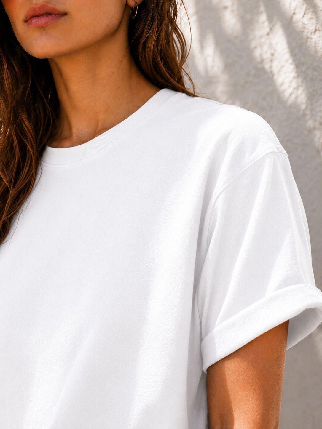 Polera oversize mujer 200gr cuello redondo 100 algodon-2