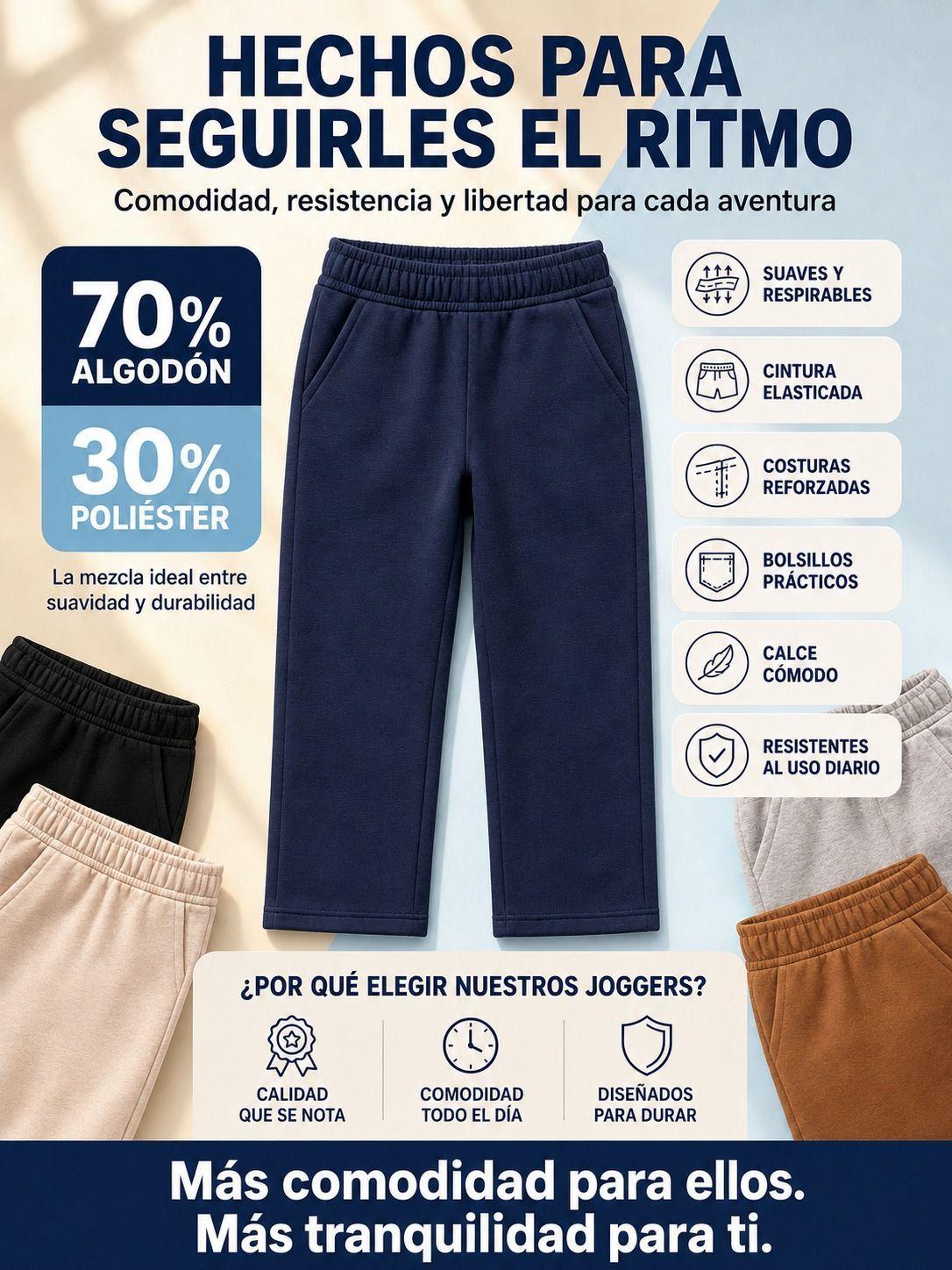 Pantalon Jogger Recto Unisex Basico 70 30 240g Ajustable-4