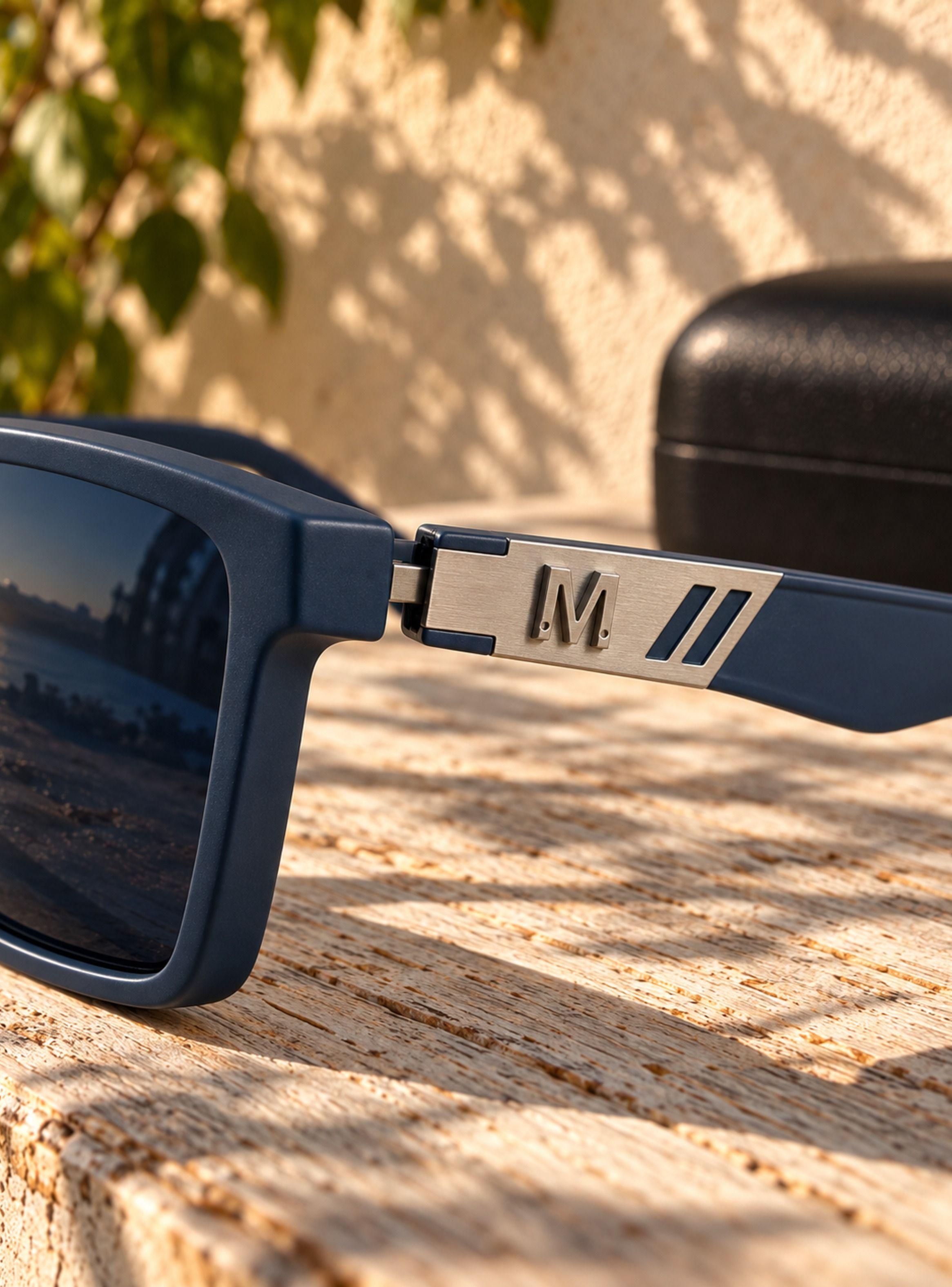 Lentes De Sol Polarizados Rectangulares UV400 Azul Unisex-1