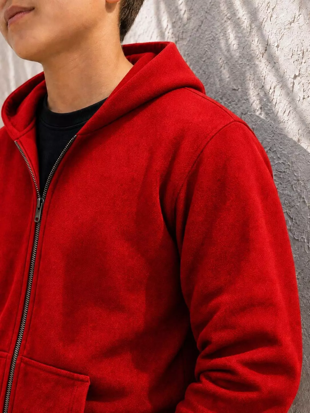 Poleron Con Cierre De Adolescente 340gr Canguro Basico 70 30 Casual Uniforme-2