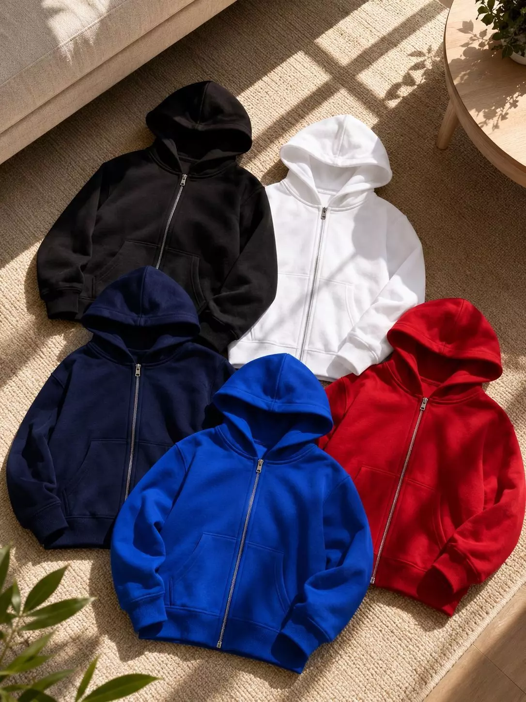 Poleron Con Cierre De Adolescente 340gr Canguro Basico 70 30 Casual Uniforme-3