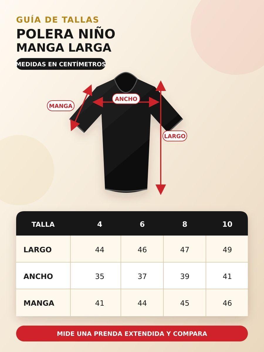 Poleras Basica Adolecente 180Gr Algodon Manga Larga Cuello Redondo-6