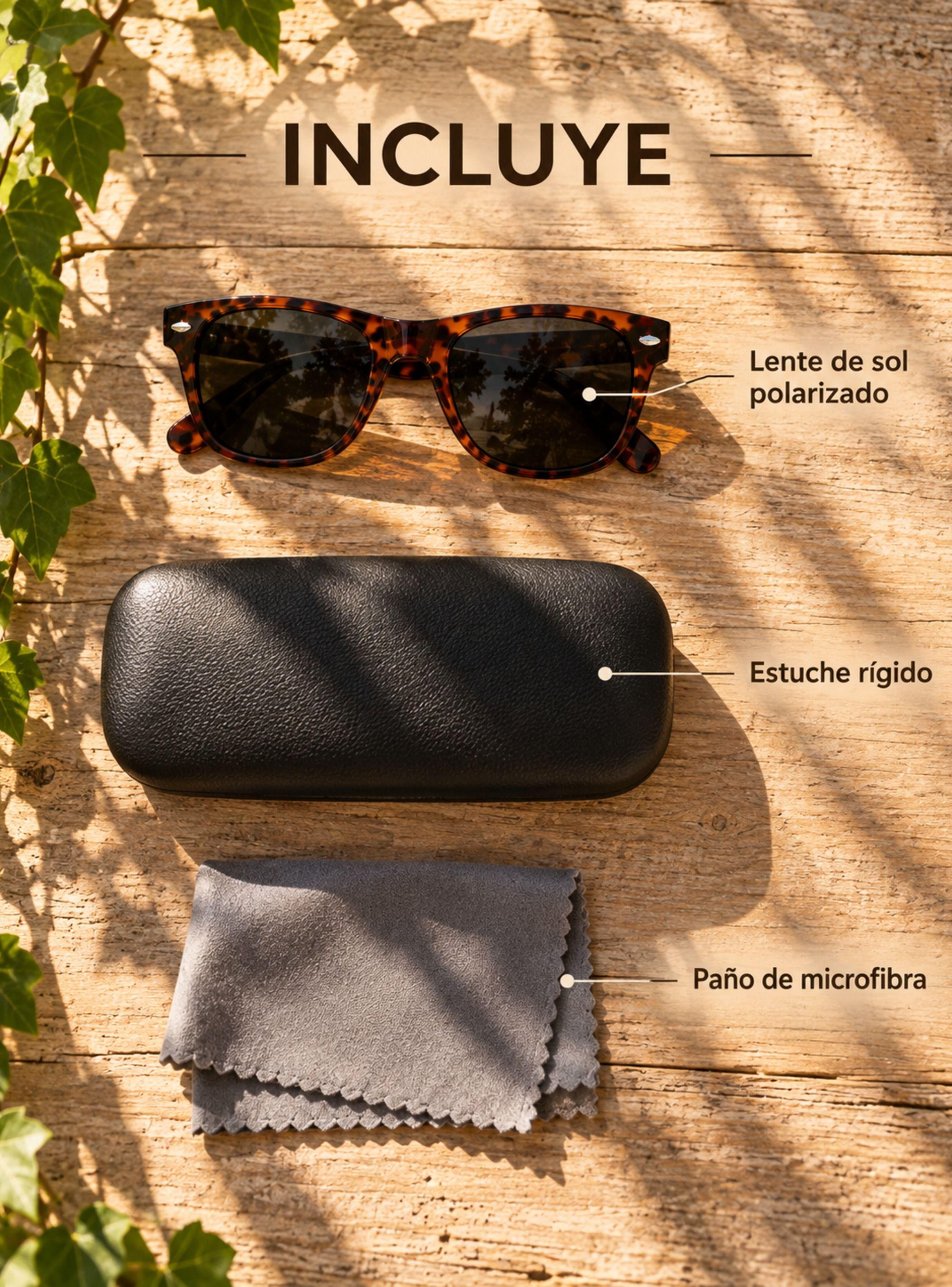 Lentes De Sol Polarizados Wayfarer UV400 Carey Unisex-6